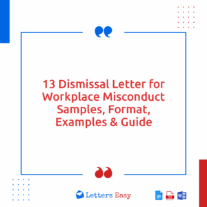 13 Dismissal Letter for Workplace Misconduct Samples, Format, Examples & Guide