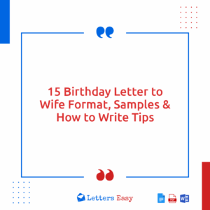 15 Birthday Letter to Wife Format, Samples & How to Write Tips