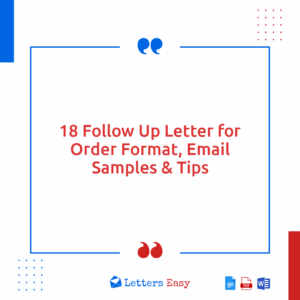 18 Follow Up Letter for Order Format, Email Samples & Tips