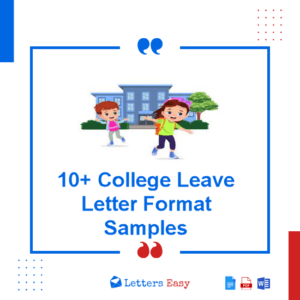 10+ College Leave Letter Format - Leave Request, Sample Formats