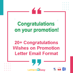 20+ Congratulations Wishes on Promotion Letter