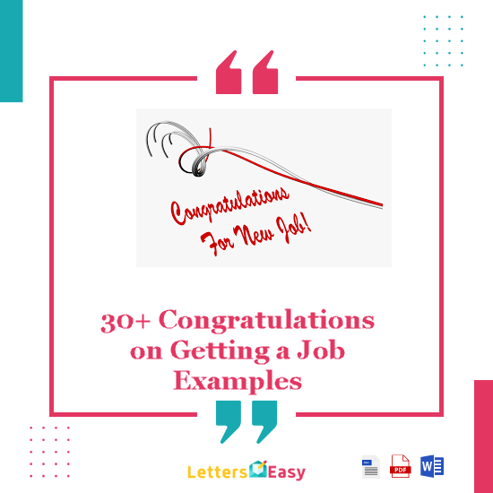 30+ Congratulations on Getting a Job - Letter Word Ideas & Examples ...