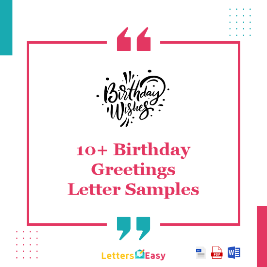 Birthday Greetings Letter Samples
