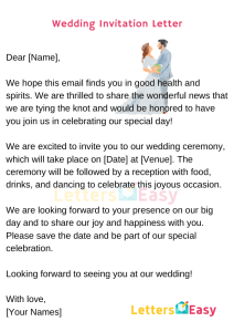 Wedding Invitation Letter - How to Write Tips, Email Templates, Samples