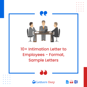 10+ Intimation Letter to Employees - Format, Sample Letters