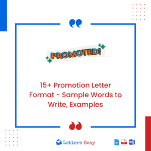 15+ Promotion Letter Format - Sample Words to Write, Examples