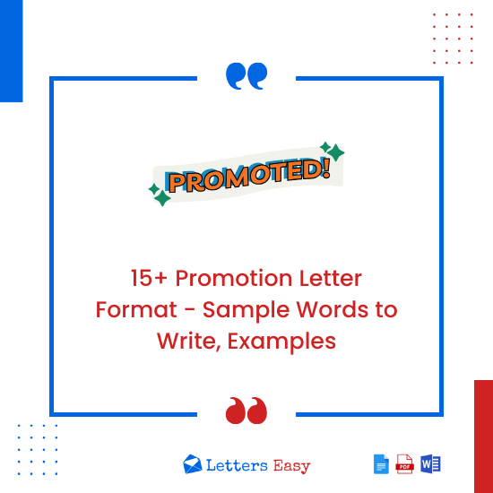 15+ Promotion Letter Format - Sample Words to Write, Examples
