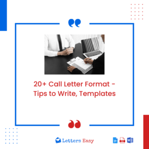 20+ Call Letter Format - Tips to Write, Templates