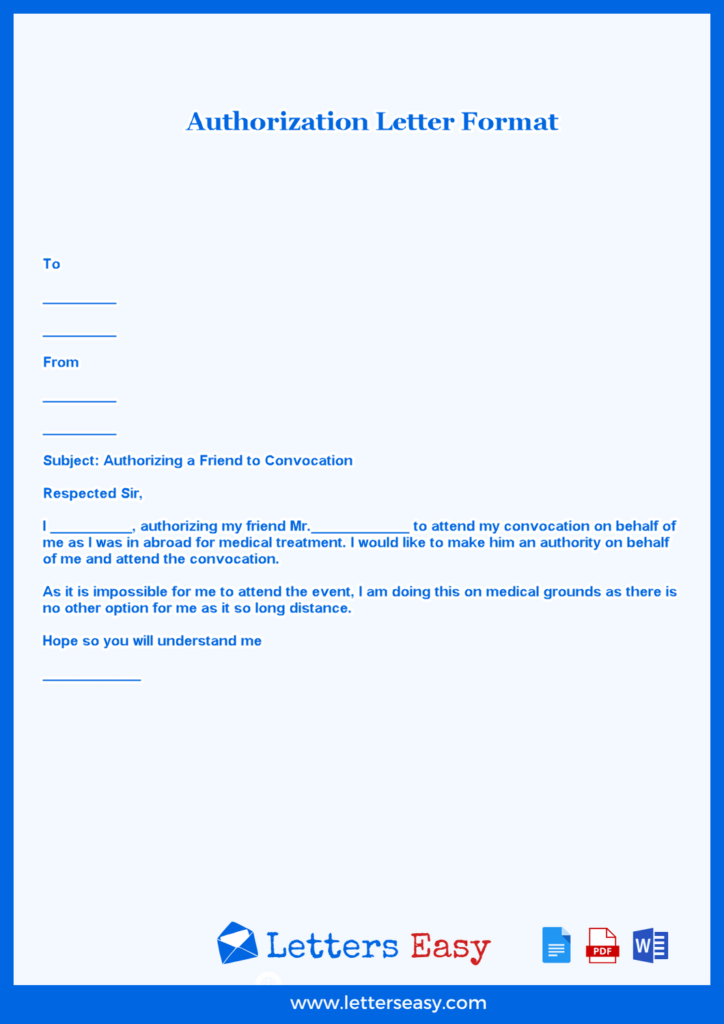 Authorization Letter Format