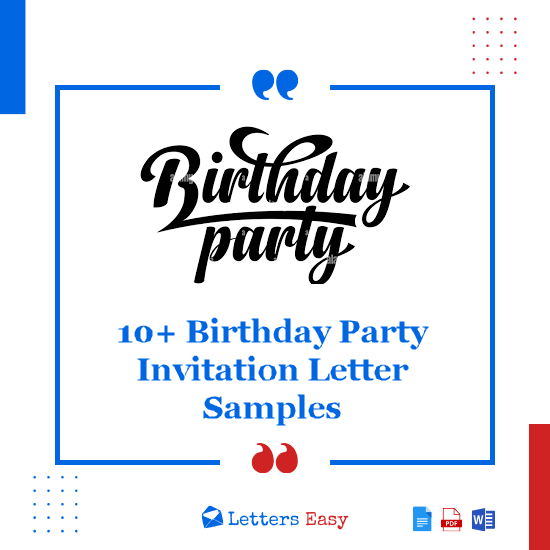 10+ Birthday Party Invitation Letter Samples