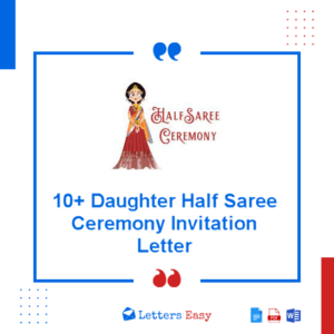 10+ Daughter Half Saree Ceremony Invitation Letter