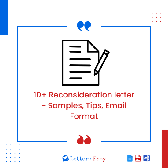 10+ Reconsideration letter - Samples, Tips, Email Format
