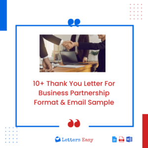 10+ Thank You Letter For Business Partnership Format & Email Sample