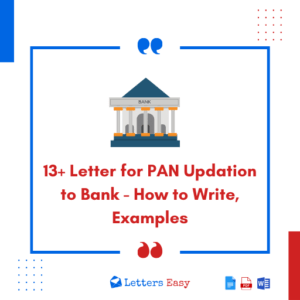13+ Letter for PAN Updation to Bank - How to Write, Examples