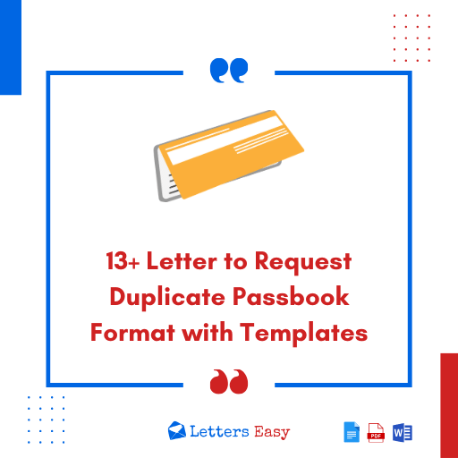 13+ Letter to Request Duplicate Passbook Format with Templates