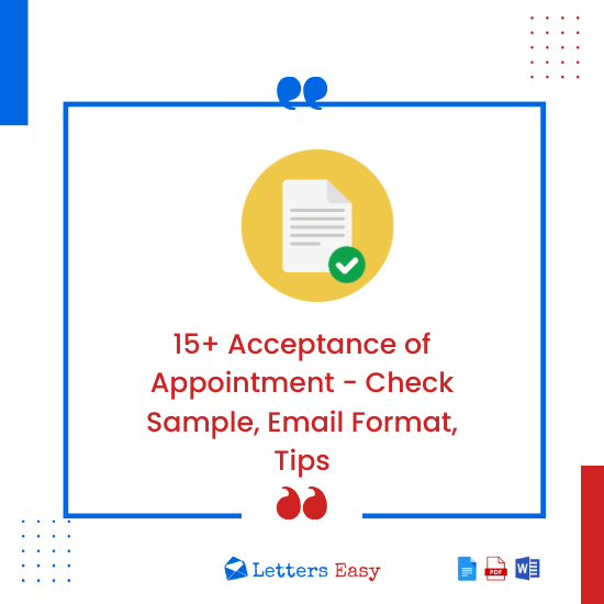 15+ Acceptance of Appointment - Check Sample, Email Format, Tips