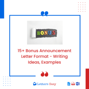 15+ Bonus Announcement Letter Format - Writing Ideas, Examples