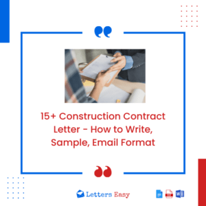 15+ Construction Contract Letter - How to Write, Sample, Email Format