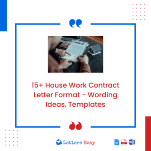 15+ House Work Contract Letter Format - Wording Ideas, Templates