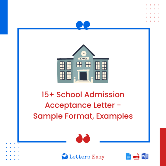 15+ School Admission Acceptance Letter - Sample Format, Examples