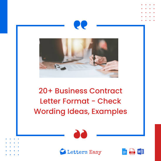 20+ Business Contract Letter Format - Check Wording Ideas, Examples