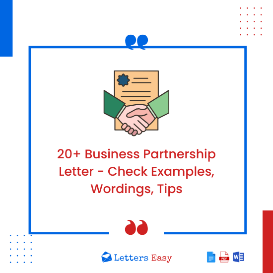 20+ Business Partnership Letter - Check Examples, Wordings, Tips