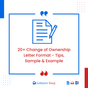 20+ Change of Ownership Letter Format - Tips, Sample & Example
