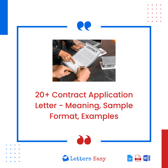 20+ Contract Application Letter - Meaning, Sample Format, Examples