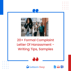 20+ Formal Complaint Letter Of Harassment - Writing Tips, Samples
