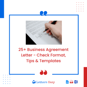25+ Business Agreement Letter - Check Format, Tips & Templates