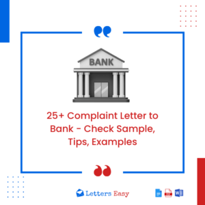 25+ Complaint Letter to Bank - Check Sample, Tips, Examples