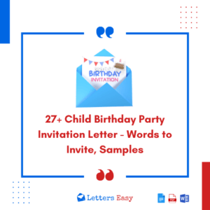 27+ Child Birthday Party Invitation Letter - Words to Invite, Samples