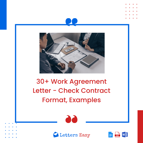 30+ Work Agreement Letter - Check Contract Format, Examples