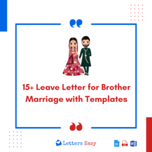 15+ Leave Letter for Brother Marriage with Templates