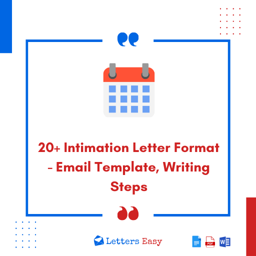 20+ Intimation Letter Format - Email Template, Writing Steps