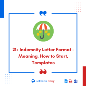21+ Indemnity Letter Format - Meaning, How to Start, Templates