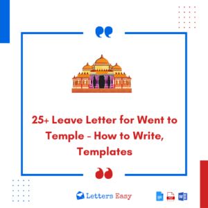 25+ Leave Letter for Went to Temple - How to Write, Templates