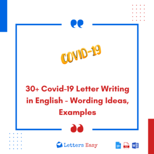 30+ Covid-19 Letter Writing in English - Wording Ideas, Examples