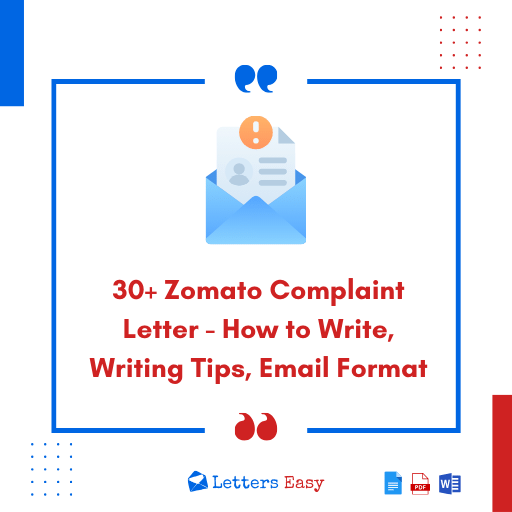 30+ Zomato Complaint Letter - How to Write, Writing Tips, Email Format (1)