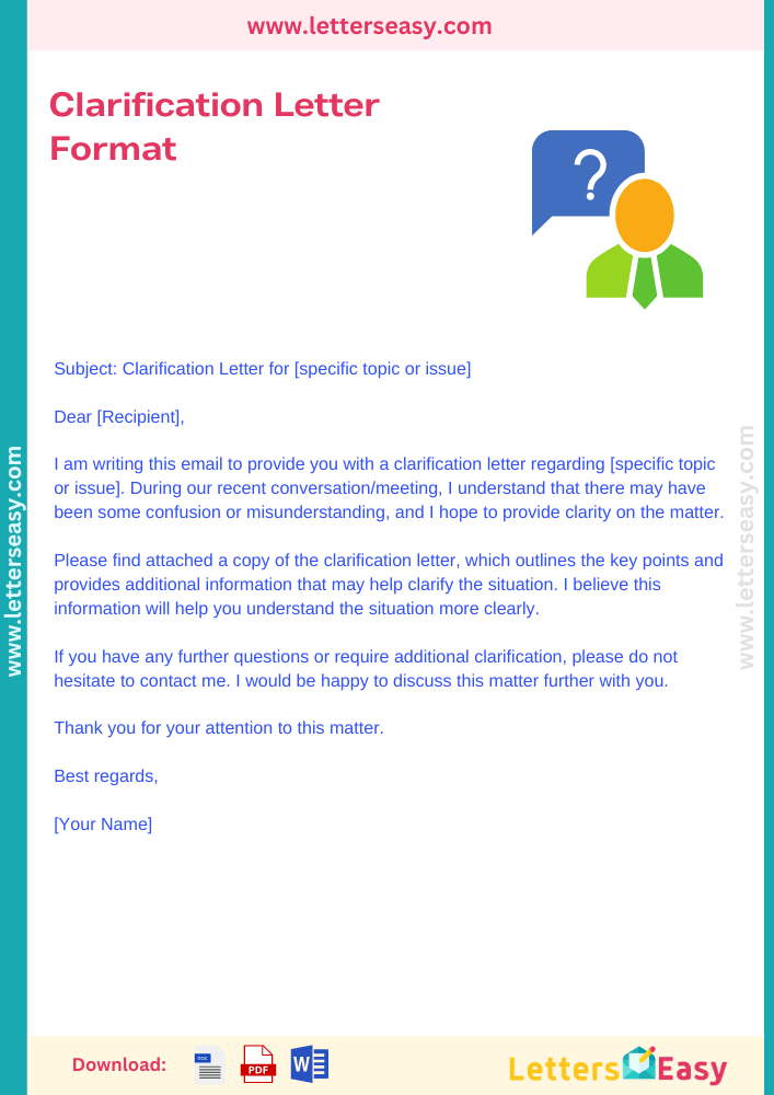 Clarification Letter Format - Sample, Email Template, Writing Steps & 5+Examples