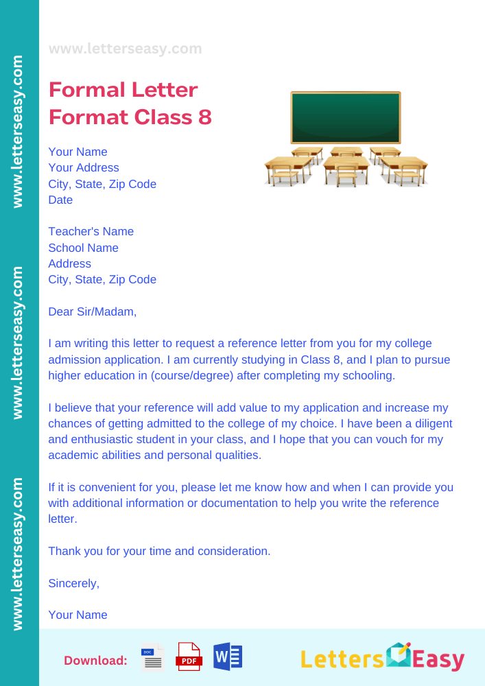 Formal Letter Format Class 8 - Email Template, Sample, 3+ Examples & Writing Tips