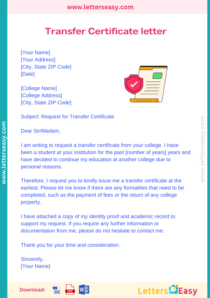 How To Write TC Letter 4 Samples Important Points Letters Easy