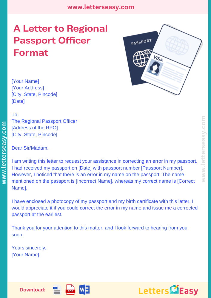 How to Write a Letter to Regional Passport Officer Format -3+ Templates, Example, Email Ideas, & Sample