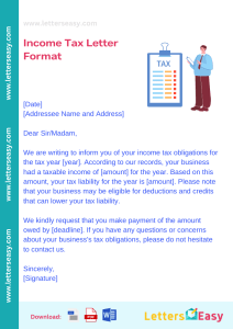 20+ Income Tax Letter Format - How to Write, Phrases, Templates ...