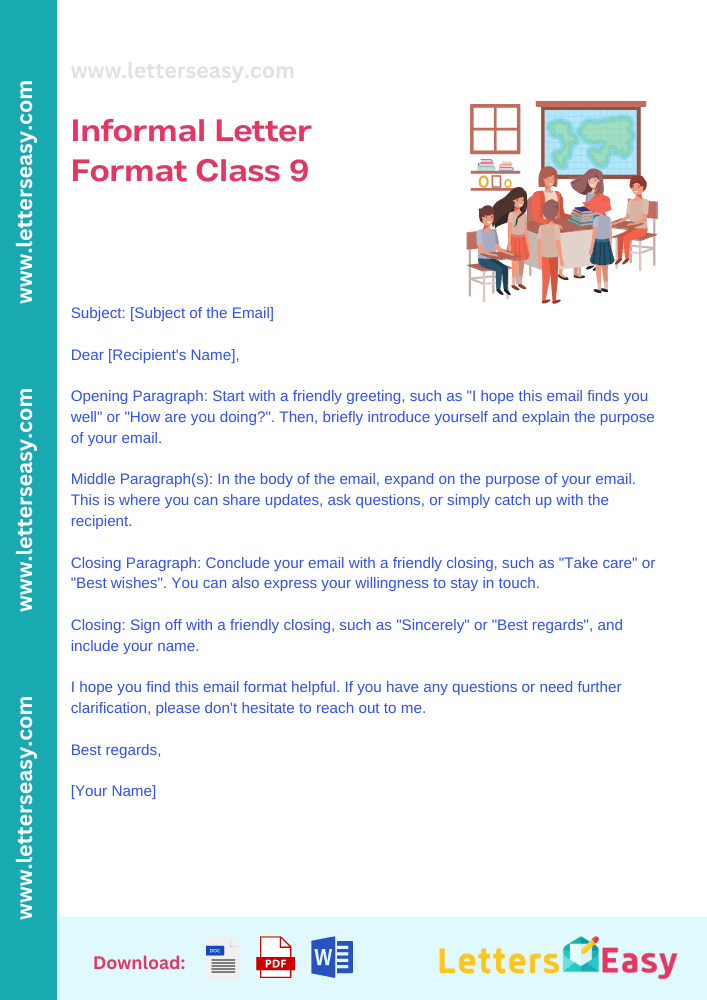 Informal Letter Format Class 9 - How to Start, Email Template, Sample & Example
