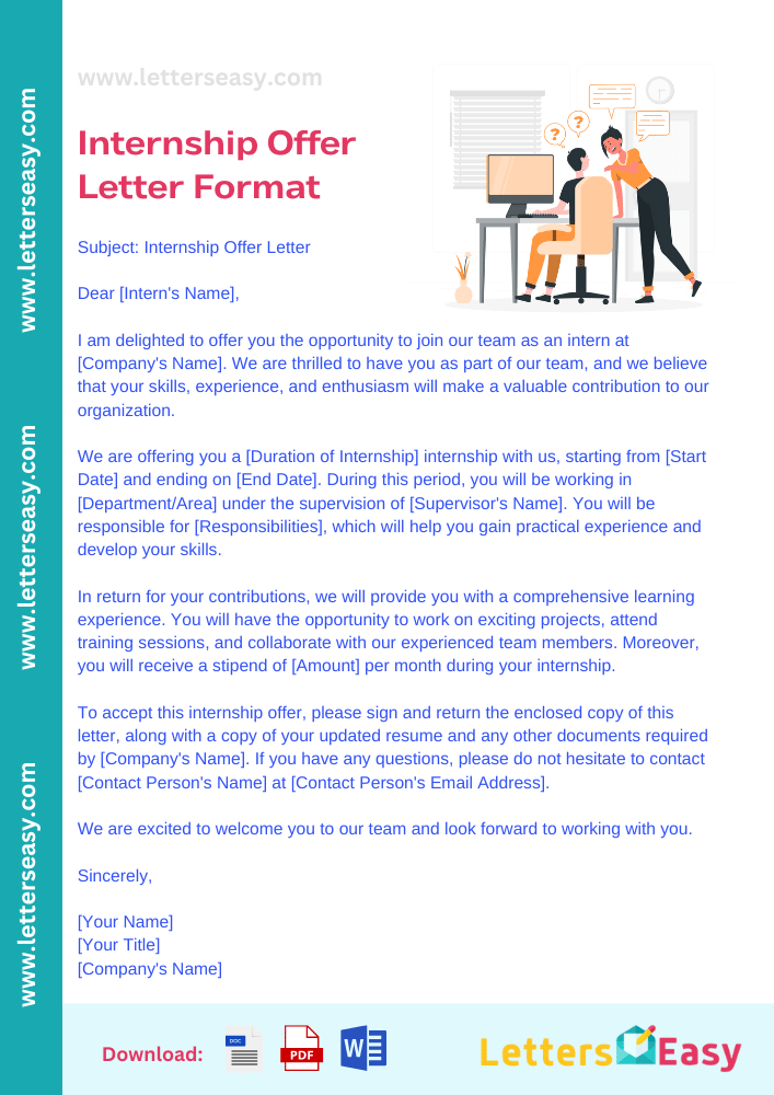 Internship Offer Letter Format - 4+ Examples, Sample, Tips, & Email Format