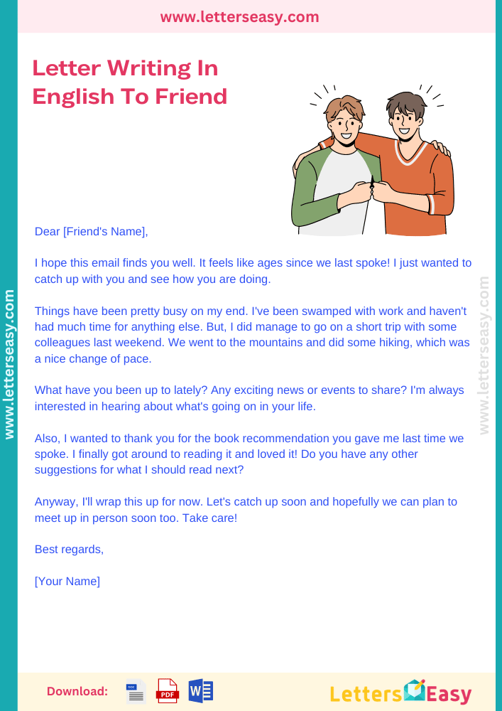 Letter Writing In English To Friend