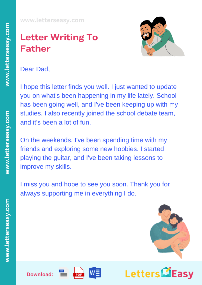 Letter Writing To Father - Example, Samples, Email Template, Tips