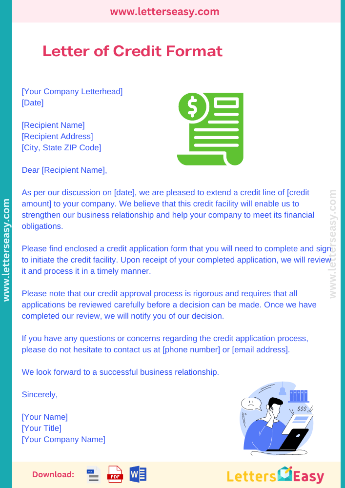 Letter of Credit Format - Email Ideas