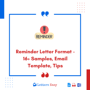 Reminder Letter Format - 16+ Samples, Email Template, Tips